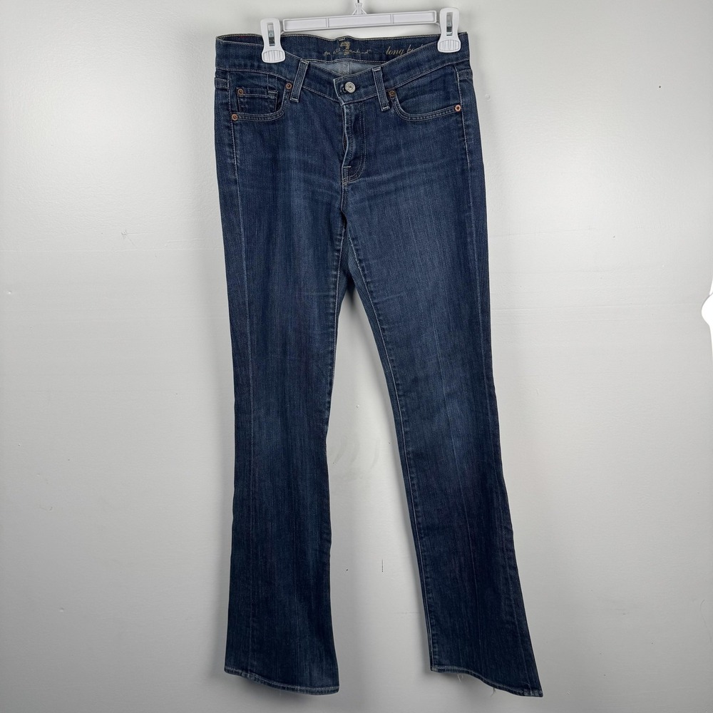 7 For All Mankind Jeans Womens 28 (32x34) Long Bootcut Stretch Denim Made USA
